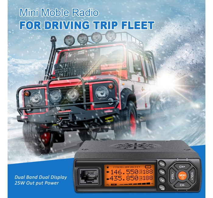 ZASTONE Z218 Mini Car Walkie Talkie 25W mobiles Radio Dual Band