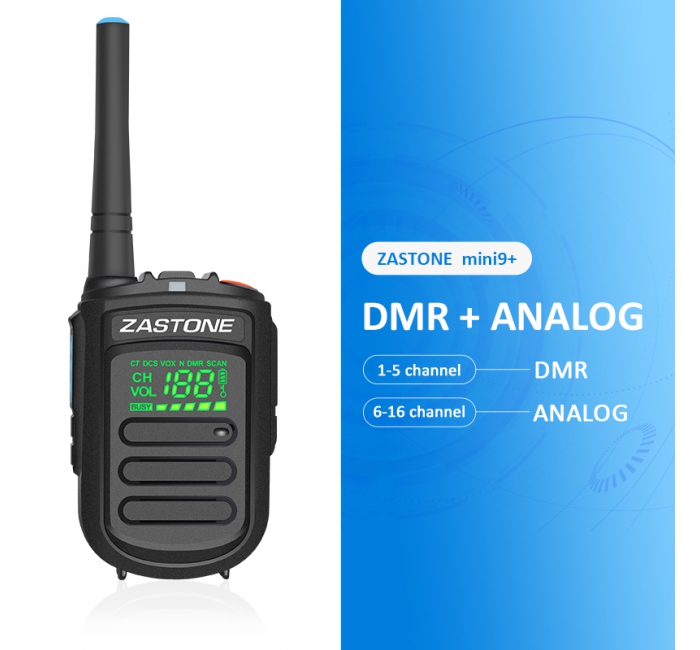ZASTONE Mini9+ DMR Digital Walkie Talkie Dual mode small Two-way Radio Station Portable Digital Radioses Ham CE FCC